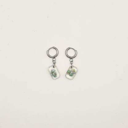 Hand Dyed Hellendoorn Rectangular Facet Earrings