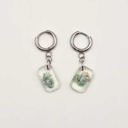 Hand Dyed Hellendoorn Rectangular Facet Earrings