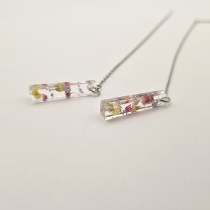Spring Awakening Linear Threader Earrings