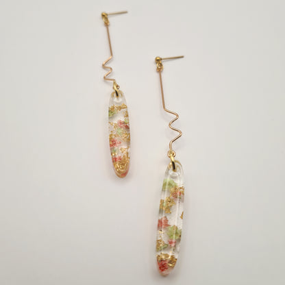 Strawberry Matcha Oval Cascade Drop Earrings