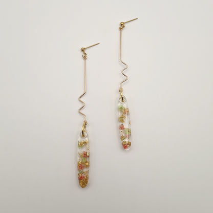 Strawberry Matcha Oval Cascade Drop Earrings