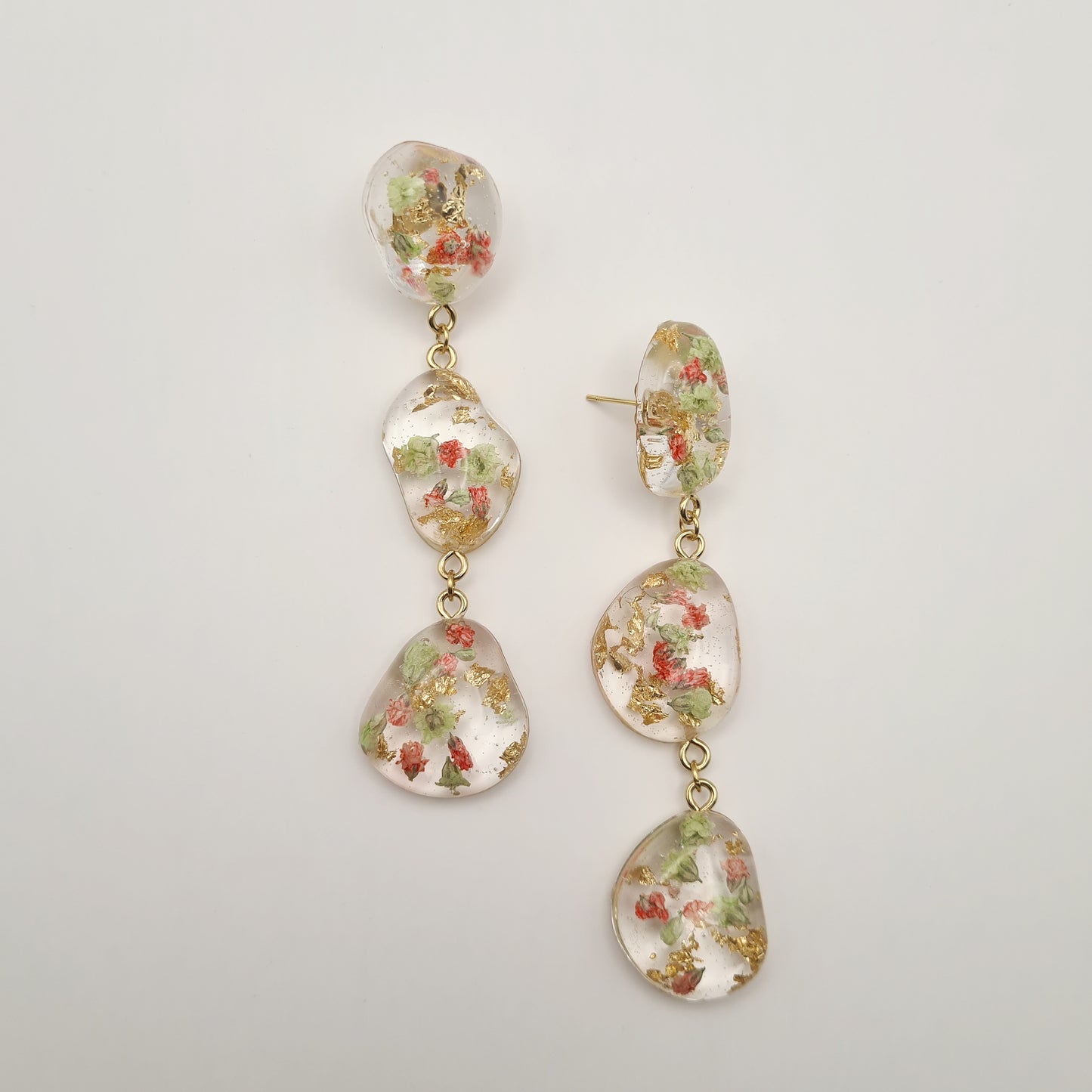 Strawberry Matcha Large Pebble Drop Earrings