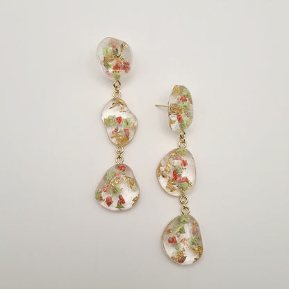 Strawberry Matcha Large Pebble Drop Earrings