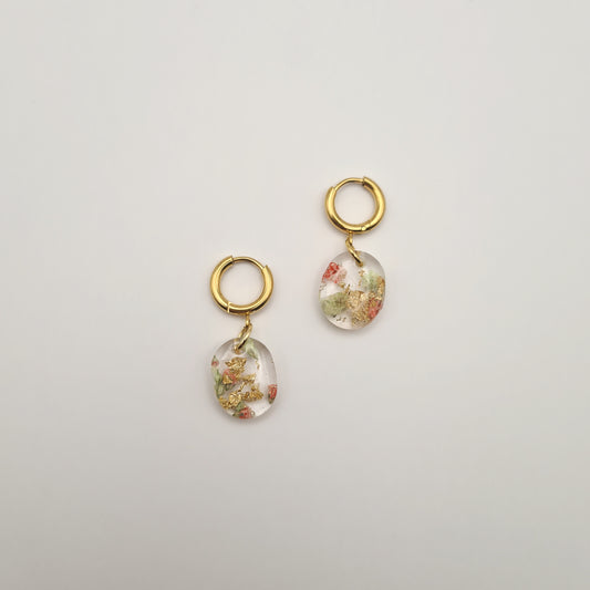 Strawberry Matcha Mini Oval Earrings