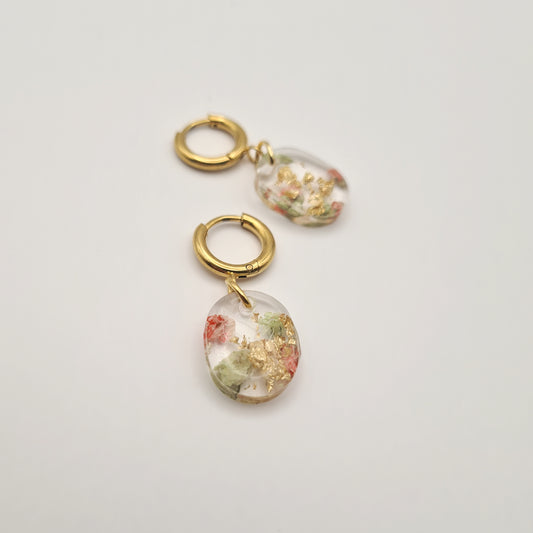 Strawberry Matcha Mini Oval Earrings