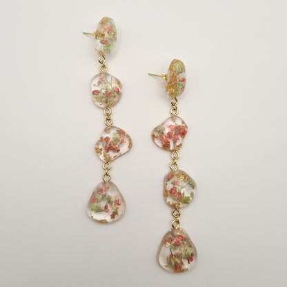 Strawberry Matcha Pebble Drop Earrings