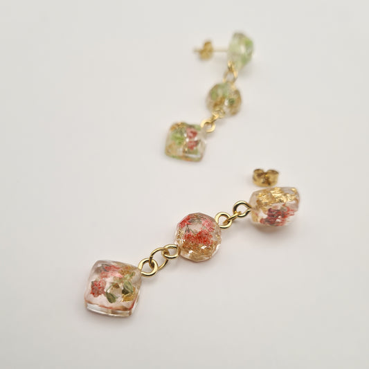 Strawberry Matcha Jewel Drop Earrings