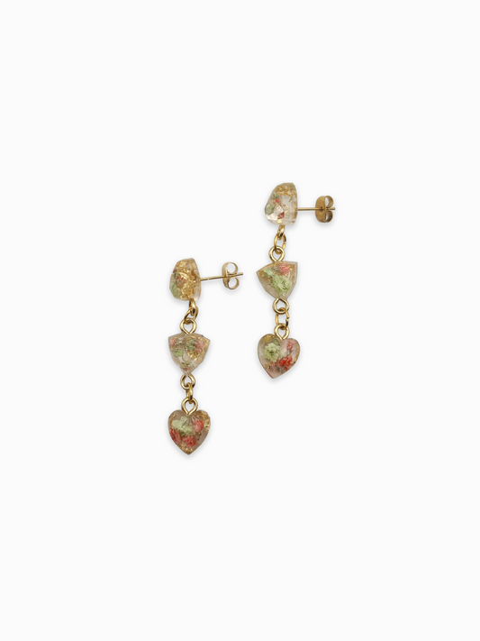 Strawberry Matcha Jewel Drop Earrings