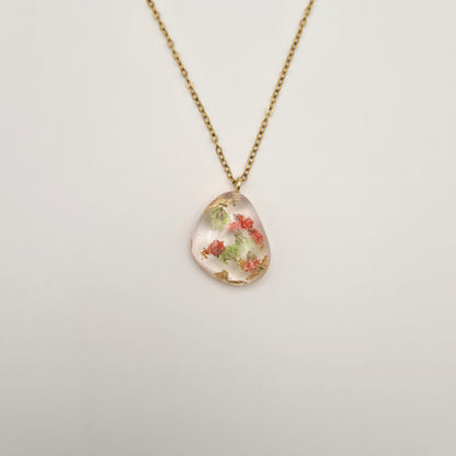 Strawberry Matcha Pebble Necklace