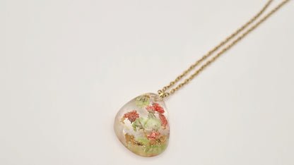 Strawberry Matcha Pebble Necklace