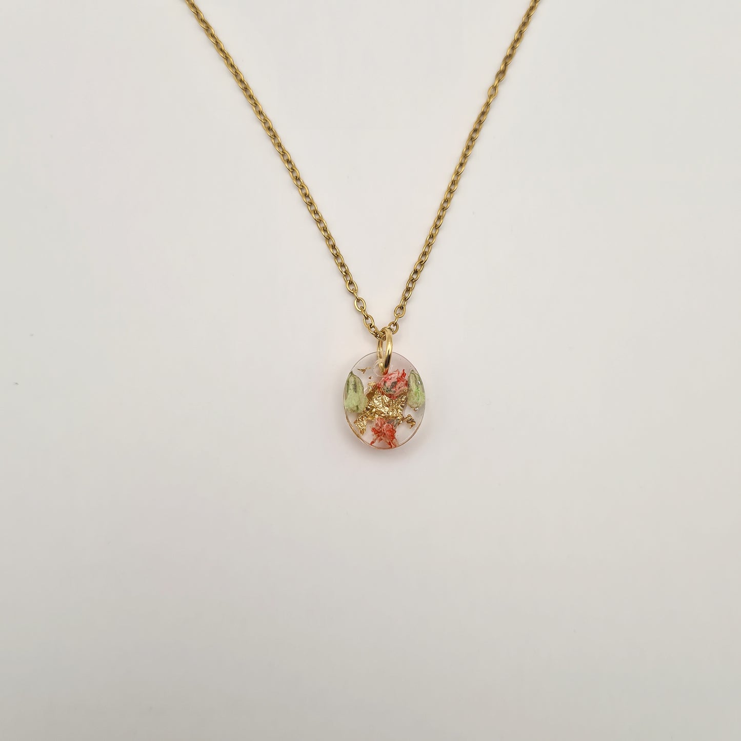 Strawberry Matcha Mini Ellipse Necklace