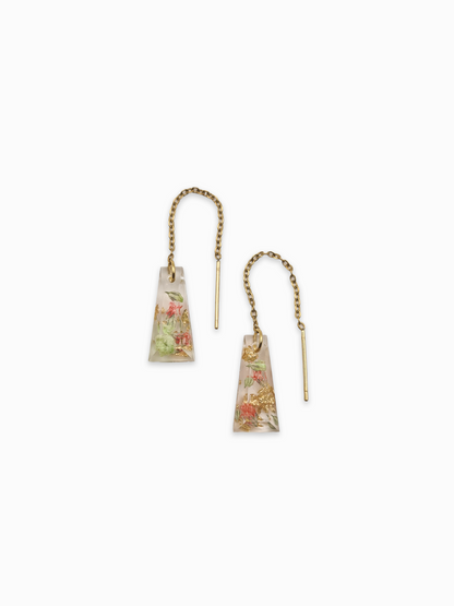 Strawberry Matcha Tapered Mini Threader Earrings