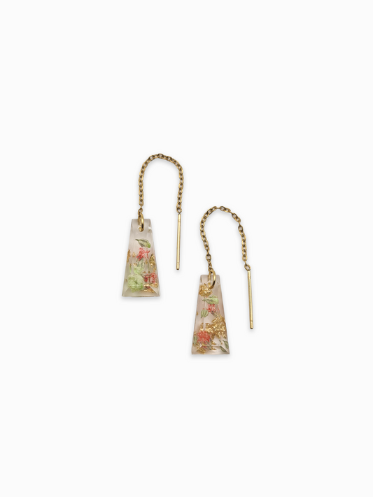 Strawberry Matcha Tapered Mini Threader Earrings