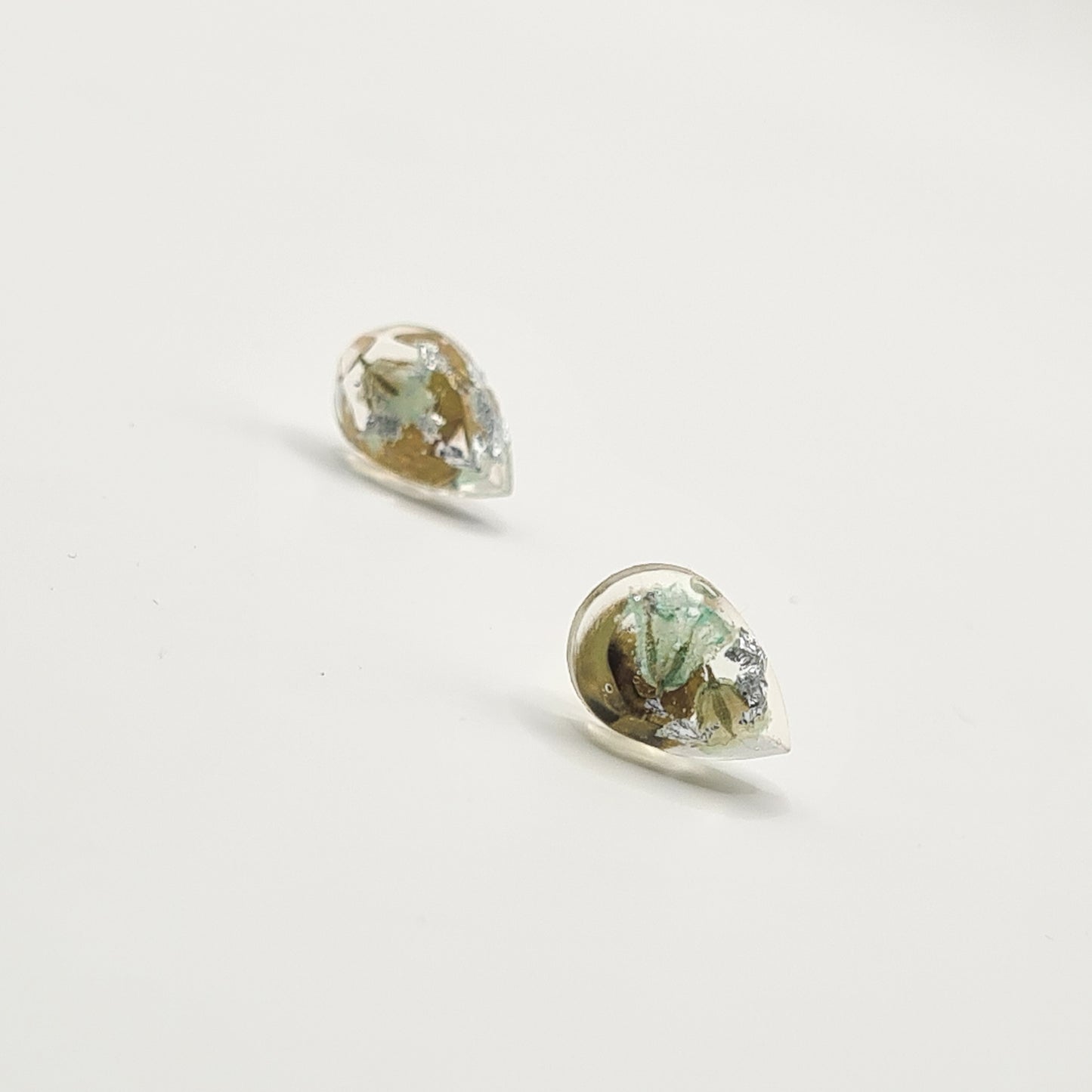 Hand Dyed Hellendoorn Faceted Teardrop Stud Earrings