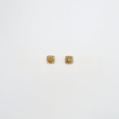 Flora Neutra Den Haag Square Facet Stud Earrings