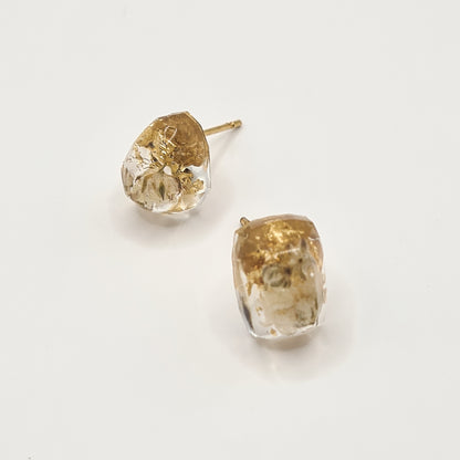 Flora Neutra Den Haag Rectangular Facet & Faceted Teardrop Stud Oorbellen