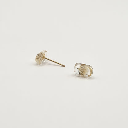 Flora Neutra Den Haag Mini Rectangular Facet Stud Earrings