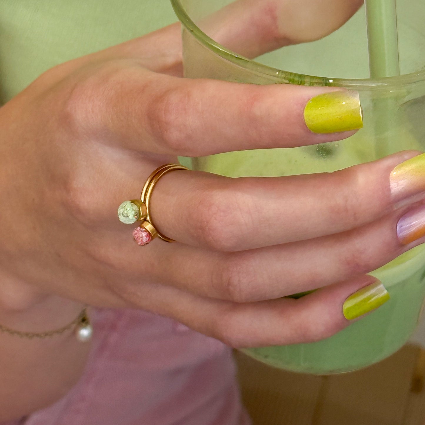 Strawberry Matcha Pink Ring