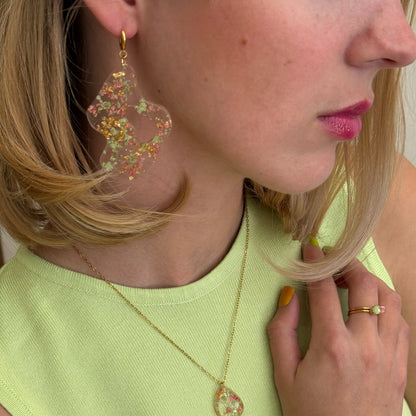 Strawberry Matcha Organic Earrings