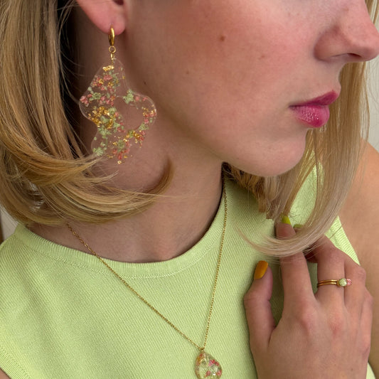 Strawberry Matcha Organic Earrings