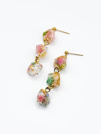 Late Bloomers Crystal 3-Drop Stud Earrings