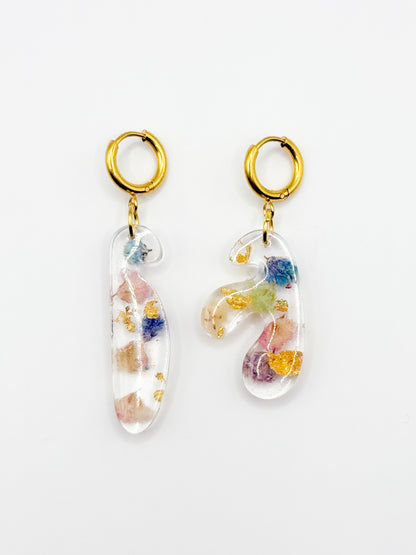 Late Bloomers Mini Asymmetric Organic Earrings