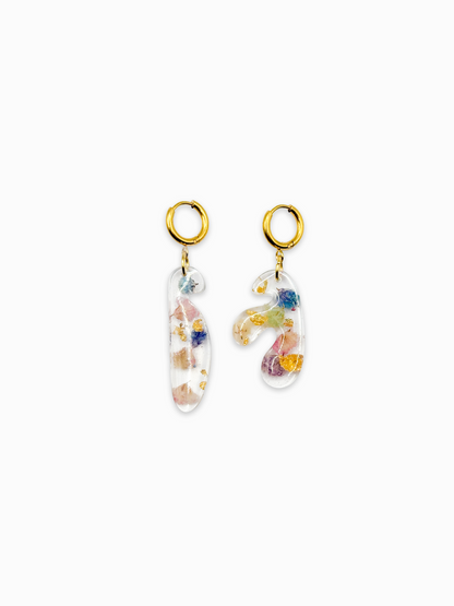 Late Bloomers Mini Asymmetric Organic Earrings