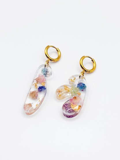 Late Bloomers Mini Asymmetric Organic Earrings