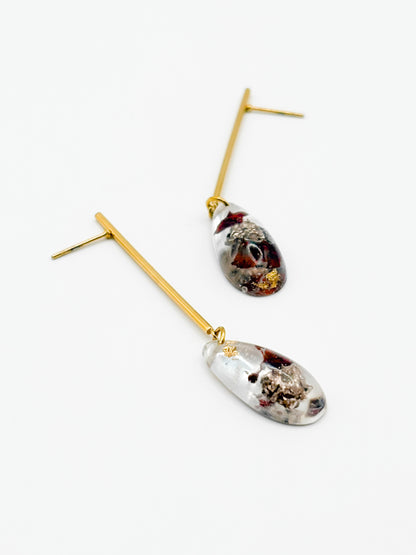 The Final Chapter Linear Teardrop Drop Earrings