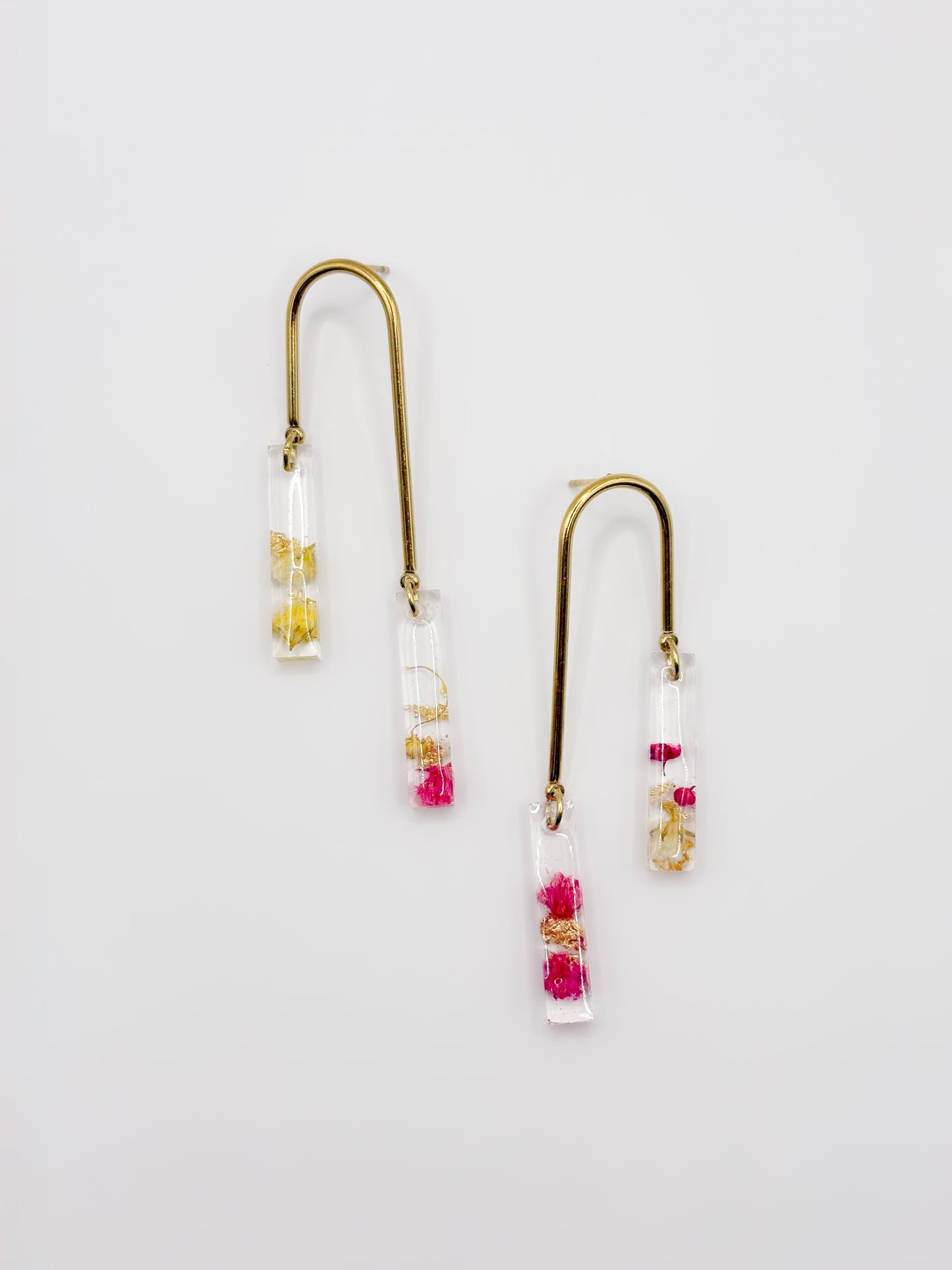 Strawberry Lemonade Asymmetric Arch Drop Earrings