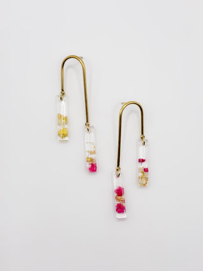 Strawberry Lemonade Asymmetric Arch Drop Earrings