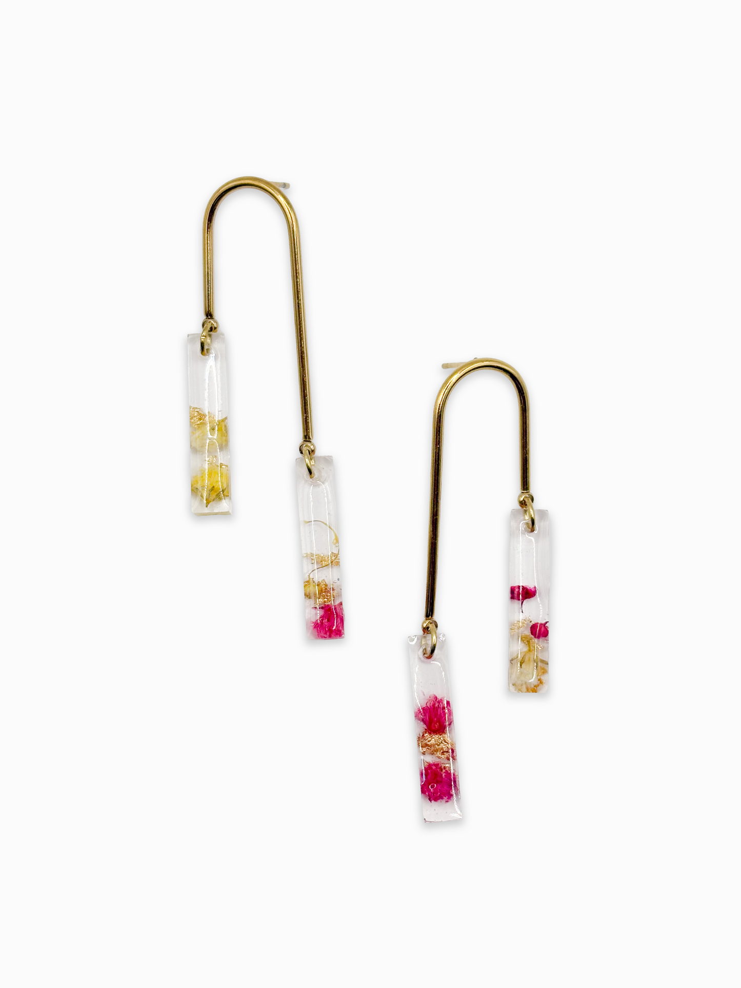 Strawberry Lemonade Asymmetric Arch Drop Earrings