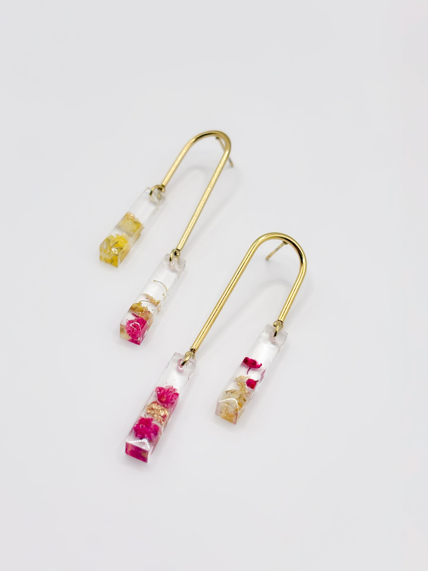 Strawberry Lemonade Asymmetric Arch Drop Earrings