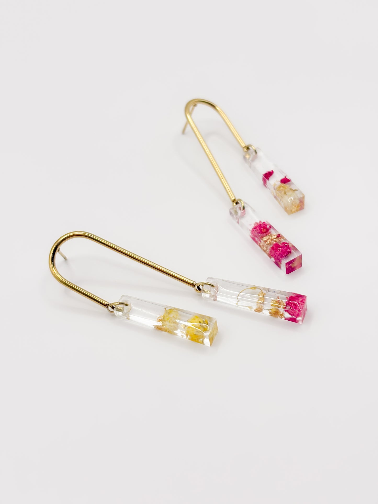 Strawberry Lemonade Asymmetric Arch Drop Earrings
