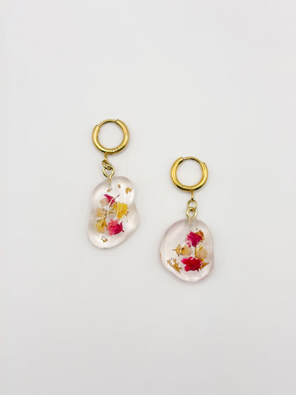 Strawberry Lemonade Pebble Earrings