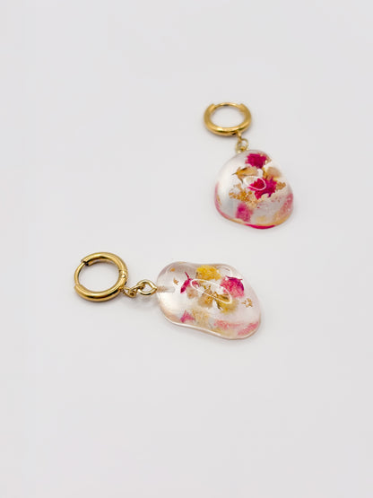 Strawberry Lemonade Pebble Earrings