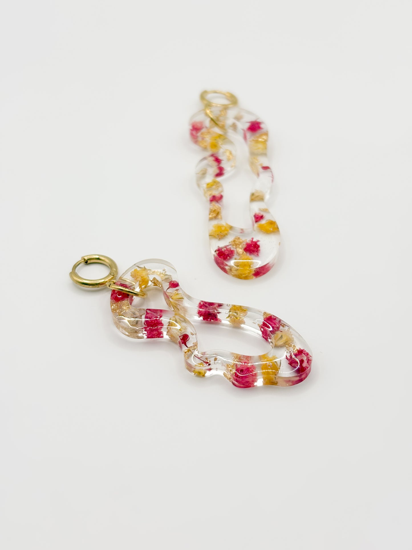 Strawberry Lemonade Asymmetric Organic Earrings