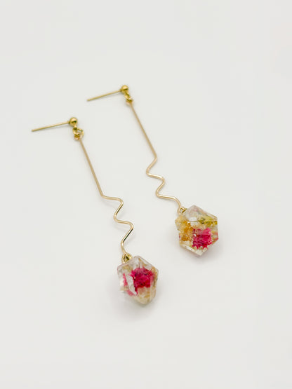 Strawberry Lemonade Crystal Wiggle Drop Earrings