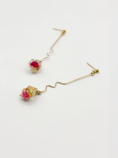Strawberry Lemonade Crystal Wiggle Drop Earrings