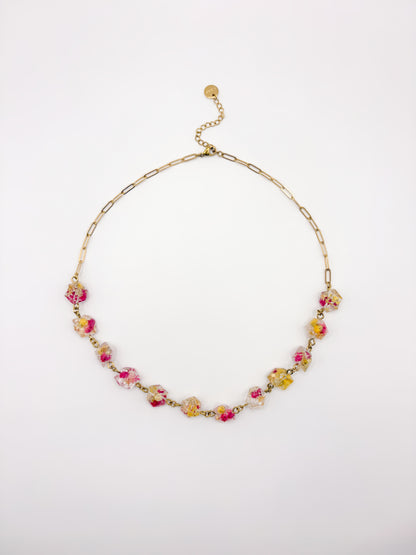 Strawberry Lemonade Crystal Necklace