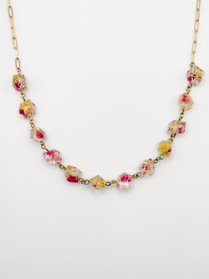 Strawberry Lemonade Crystal Necklace