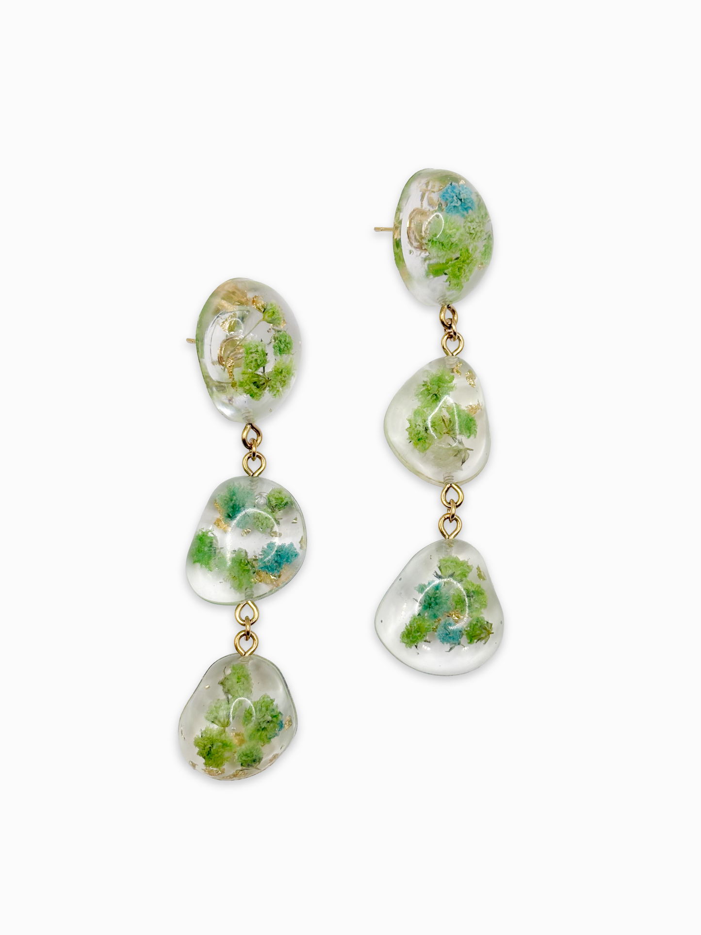Forgotten Gardens Large Pebble 3-Drop Earrings