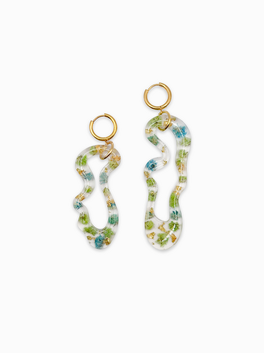 Forgotten Gardens Asymmetric Organic Earrings