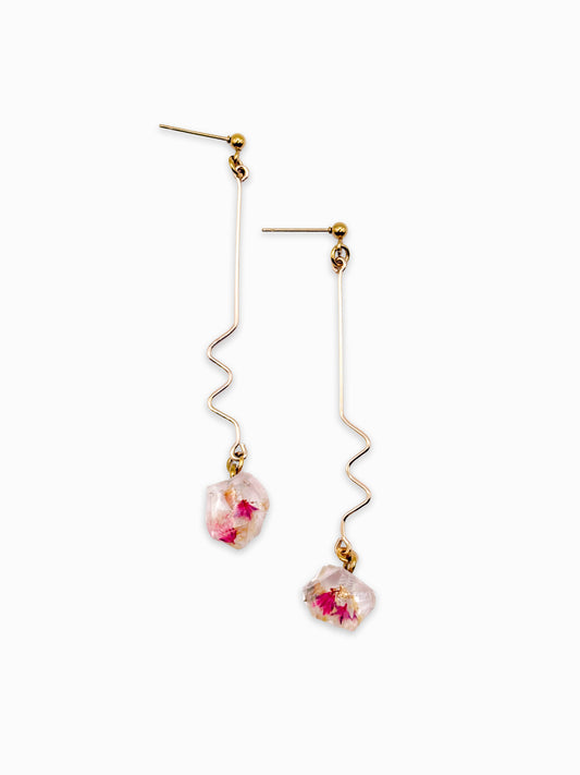 Strawberry Lemonade Crystal Wiggle Drop Earrings