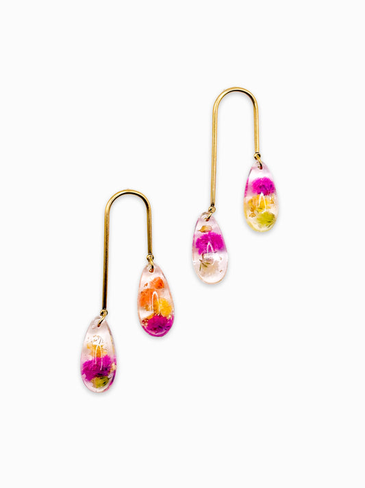 Fleur de Soleil Asymmetric Arch Drop Earrings