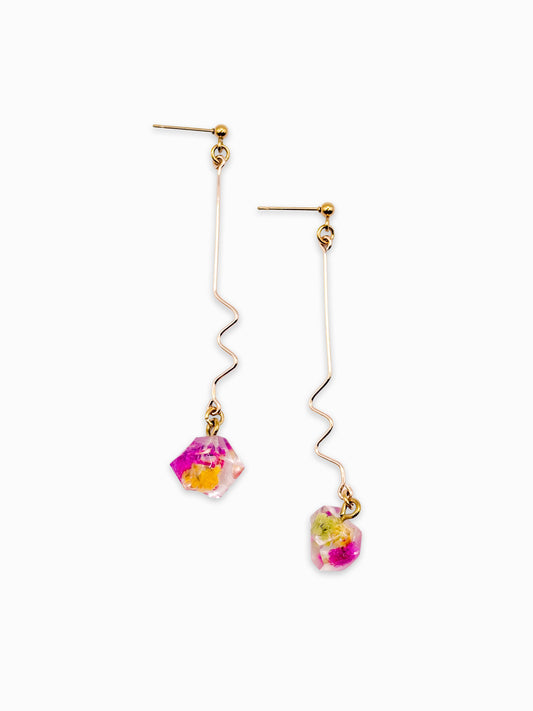Fleur de Soleil Crystal Wiggle Drop Earrings