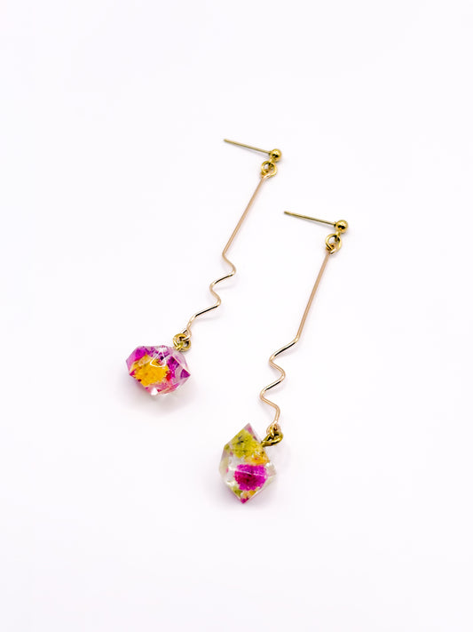Fleur de Soleil Crystal Wiggle Drop Earrings