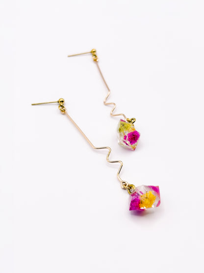 Fleur de Soleil Crystal Wiggle Drop Earrings