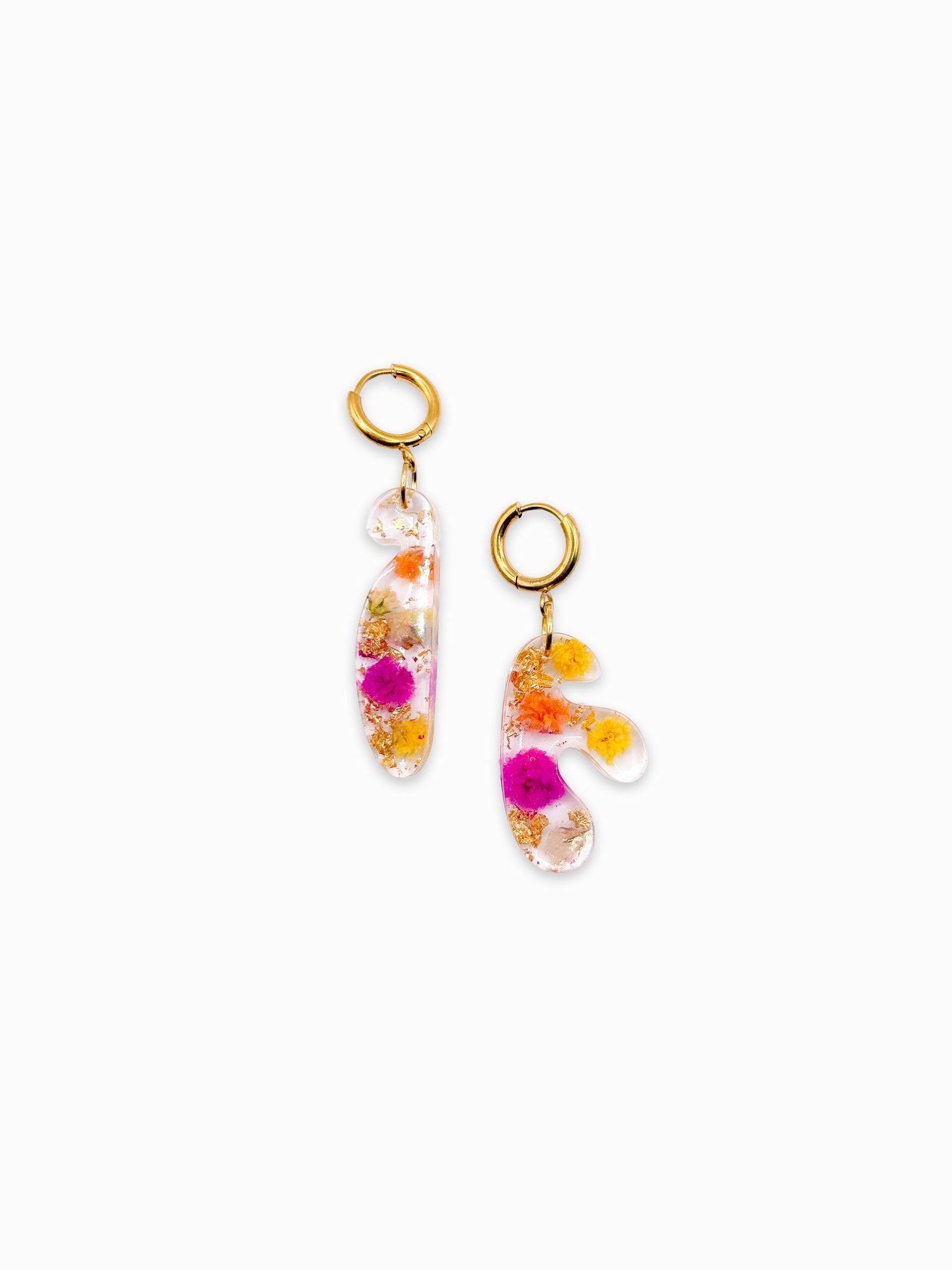 Fleur de Soleil Mini Asymmetric Organic Earrings