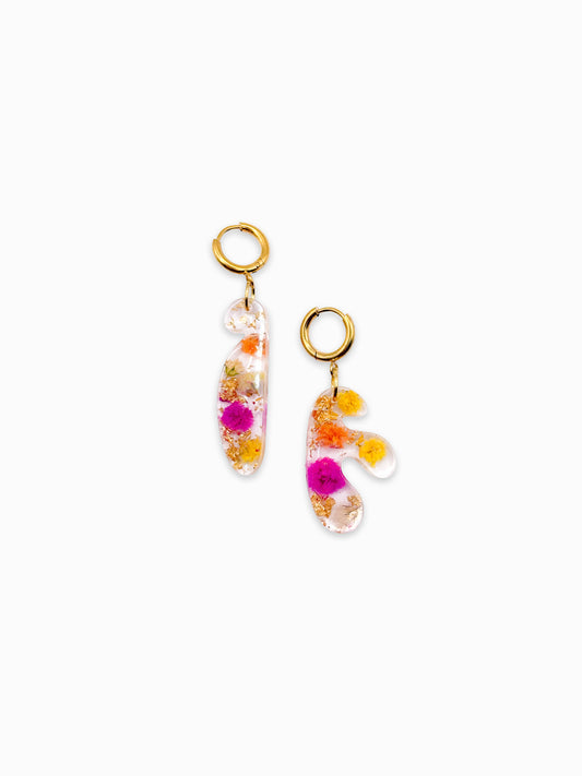 Fleur de Soleil Mini Asymmetric Organic Earrings